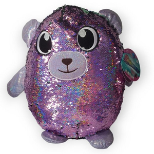 SHIMMEEZ Large Delilah Dog Purple and Teal Sequins‎ Stuffed Animal Plush 14"
